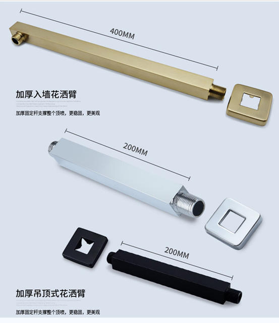 Concealed Shower Head Set, Embedded Shower Set, Wall-Mounted Pre-Installed Hot and Cold Mixing Valve, All-Copper detail 11