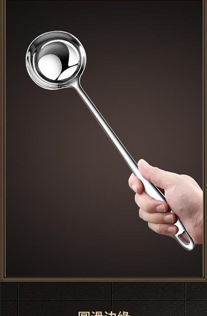 Food Grade 316 Stainless Steel Soup Spoon Colander Set Large Long Handle Hot Pot Soup Spoon Household Commercial Kitchen detail 8