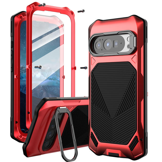 Google Pixel9/10 Metal Phone Case Anti-Fall Protective Cover with Stand 9/10Pro XL Magnetic Phone Case detail 7