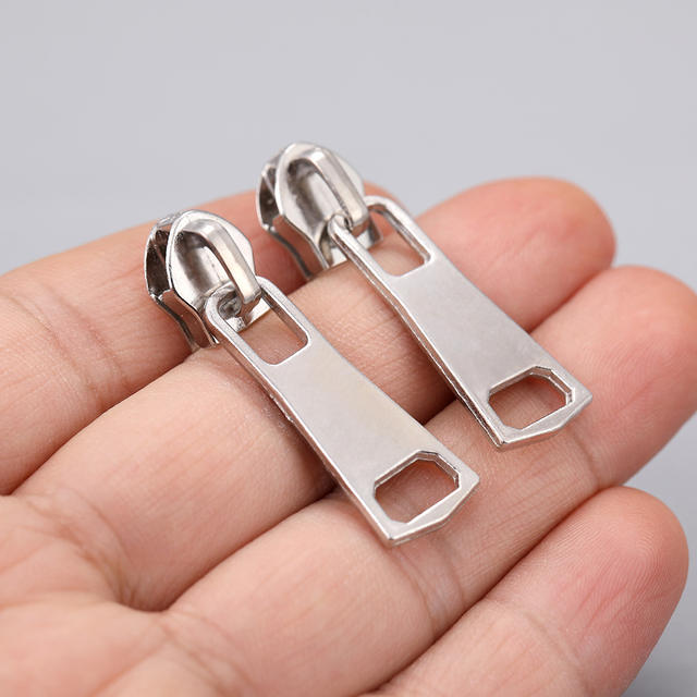 Silver Metal Zipper Puller, Simple Square Nylon Zipper Puller Accessories, Detachable Zipper Puller for Bags and Clothing detail 4