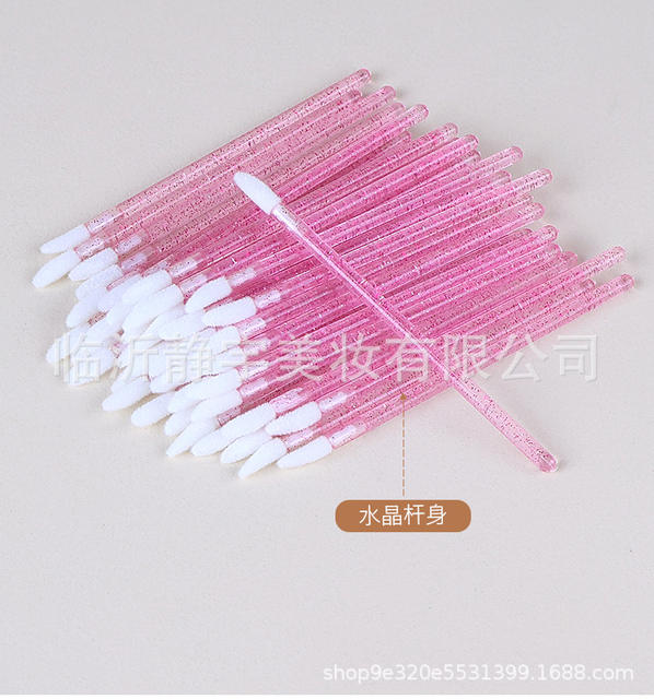 Factory Crystal Rod Lip Brush Disposable Lipstick Brush Eyelash Extension Cleaning Mousse Brush Solid Rod Makeup Brush 50 detail 11