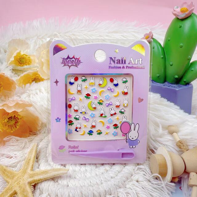 New 3D cartoon cute children's nail stickers waterproof nail stickers uv relief three-dimensional little girl nail stickers detail 6