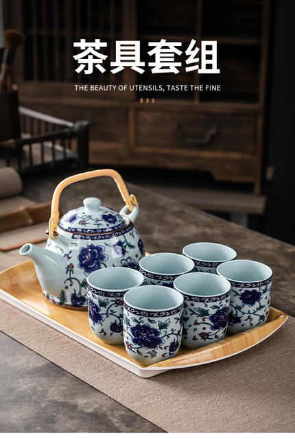 Teapot Kung Fu Tea Set Large Capacity Ceramic with Filter Coil Teapot Household Retro Convenient Teapot detail 1