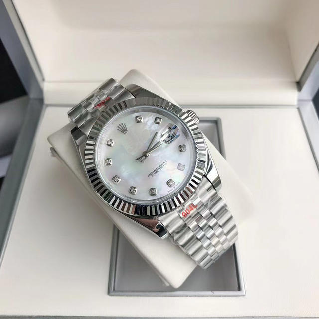 41mm Datejust-Style Imitation Mechanical Chronograph Movement Fully Automatic Solid Steel Band Men's Watch Waterproof Luminous Watch Wholesale detail 5