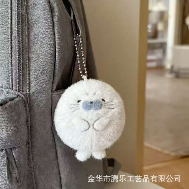 Tengle Super Cute Seal Gray Plush Pendant, Same Style as on Xiaohongshu, Cartoon Doll detail 4