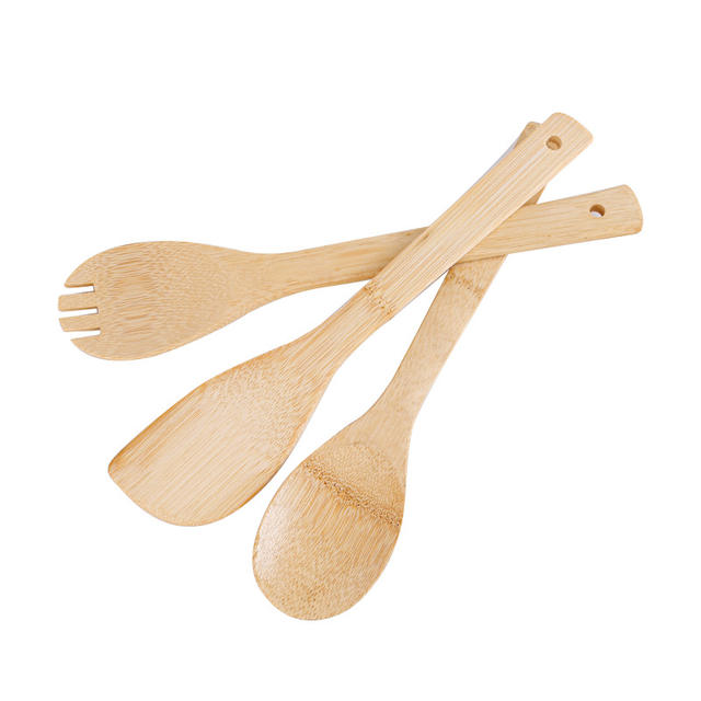 Alishan Kitchenware Set Bamboo Shovel Spoon Wholesale Non-stick Pan Stir-frying Shovel Bamboo Shovel Cookware Laser Engraved LOGO detail 4