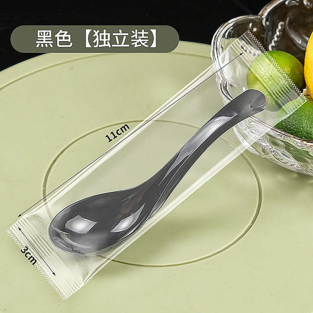 Disposable Bamboo Spoons in Bulk, Individually Packaged, Commercial Thickened Takeout Packaging Utensils, Soup Spoons, Ice Cream Spoons, Wholesale detail 10