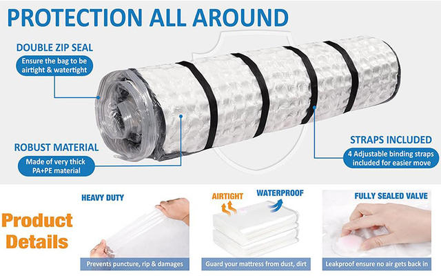Cross-Border Mattress Vacuum Compression Bag Extra Large Thickened Sealed Latex Mattress Compression Moving Storage Vacuum Bag detail 4