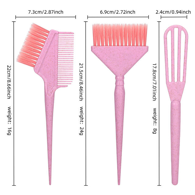 Wheat Straw Hair Dyeing Tools, Hair Dyeing Bowl, Hair Salon and Barber Shop Perm and Dye Tools, Dye Paste Mixing Stick, Hair Dye Brush detail 6