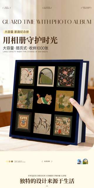 Vintage Photo Album with Large Capacity for Family 5inch 6inch Family Photos, Memory Album for Polaroid Photos detail 2