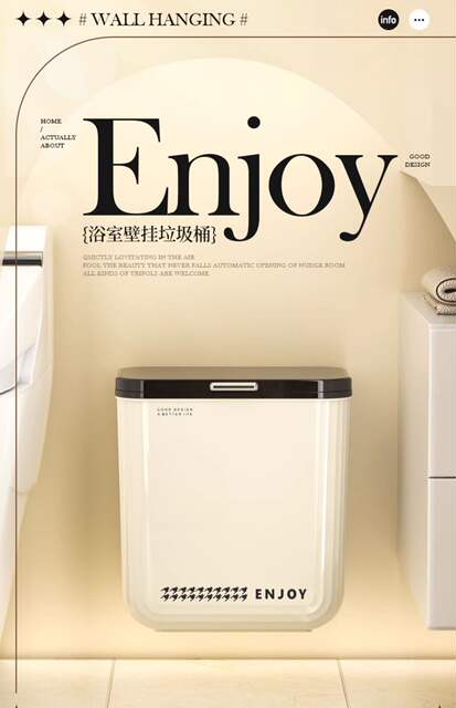 Bathroom Trash Can Household Toilet Large Large Capacity Wall-Mounted with Lid Kitchen Living Room Bedroom New Paper Basket detail 1