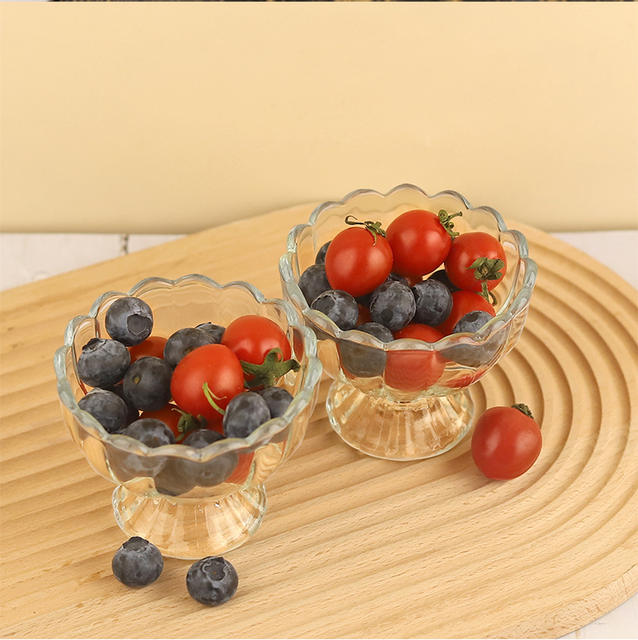 Wholesale Dessert Juice Glass Milkshake Cup Candle Holder Glass Cup Ice Cream Cup Ice Cream Bowl Salad Bowl Cold Drink detail 12