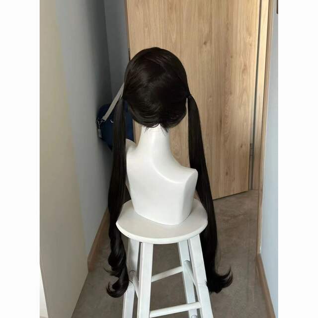 Xuchang Wig Full Head Cover Long Black Long Straight Curly Hair Full Head 85cm Natural jk Less lolita Full Head Cover Style detail 2