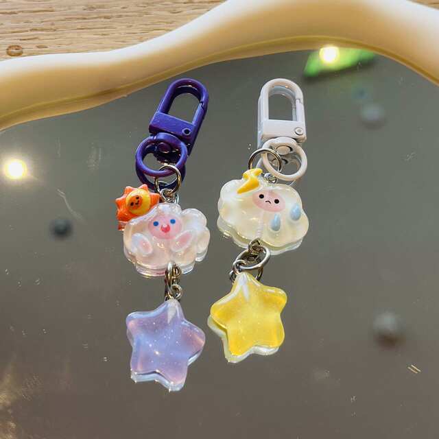 New Cloud Star Mobile Phone Rope Creative Cute School Bag Pendant Student Niche Resin Accessories Hanging Chain Mobile Phone Chain detail 7
