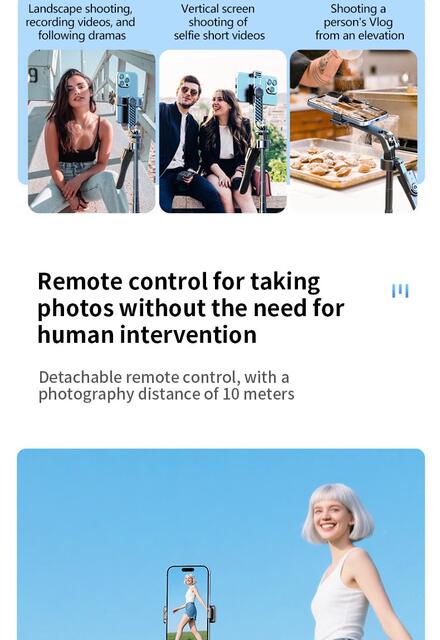 K29 Mobile Phone Bluetooth Remote Control Tripod Selfie Stick Four-Axis Handheld Stabilizer Live Broadcast Floor Stand 2.15m detail 12