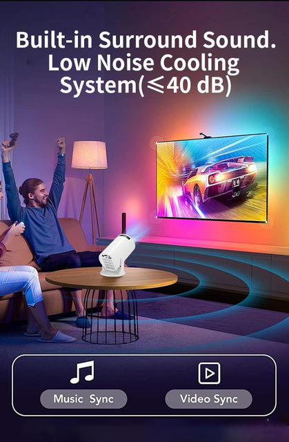 Cross-Border Hy200 Projector 1080P High-Definition 4K Smart Home Portable Mini Hy200 Projector detail 8