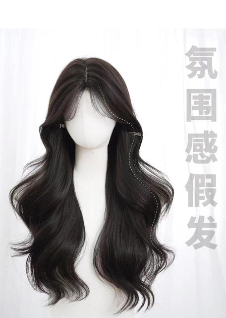 Autumn Wig for Women Wholesale Cross-Border Daily Internet Celebrity Long Curly Hair Natural Big Wave Broken Hair Bangs Full Head Wig detail 3