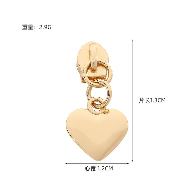 No. 5 Heart-Shaped Zipper Pull Accessories Simple Zinc Alloy Universal Zipper Pull Universal Luggage Clothing Nylon Zipper Pull