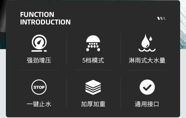 Pressurized Shower Head for Home Bathroom Water Heater, Shower Head with Increased Pressure for Bathing, Showerhead Set detail 3