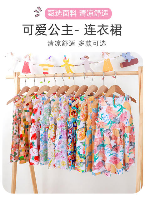 Girls Dress Cotton Silk Summer New Baby Girl Floral Princess Dress Vest Dress Korean Style Girl Skirt Children's Clothing detail 1