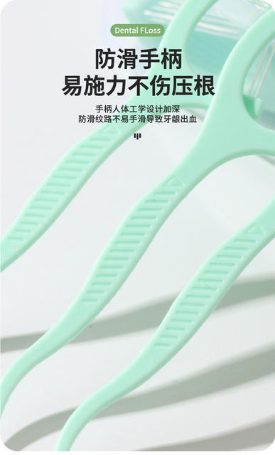 Family Pack Mint-Flavored Double-Thread Dental Floss Disposable Portable Oral Cleaning Toothpicks Flossing Sticks Portable and Easy to Carry detail 9