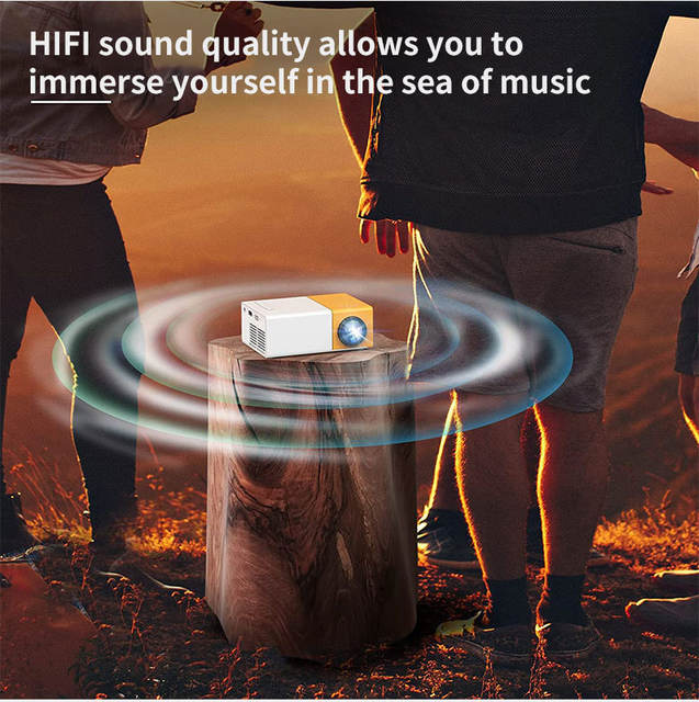 Foreign trade hot YG300 yellow and white mini projector portable children home HD convenient projector wholesale detail 5