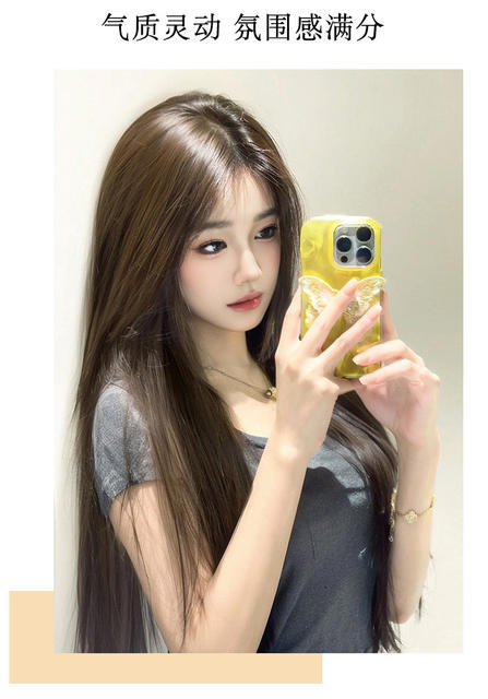Wig Piece for Women with Long Hair Three-Piece Invisible Traceless Artificial Hair Fluffy Wig Piece Straight Hair Volume Increase Hair Extension Patch detail 11
