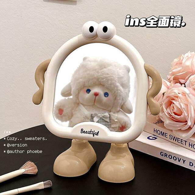 Mirror Makeup Mirror Desktop Small Mirror Home Bedroom Cute Student Dormitory Portable High-Definition Beauty Mirror detail 1