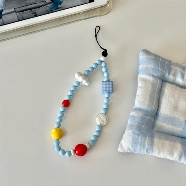 New Cross-Border Sweet Style Phone Lanyard with Fresh Beaded Design, Personalized Phone Chain, Ccd Camera Portable Accessory detail 1