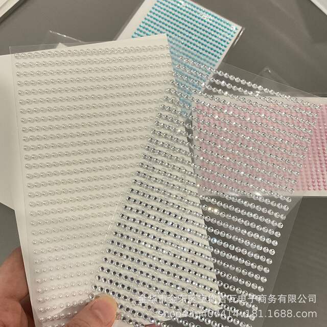 Rhinestone Chain Stickers DIY Support Decorations Pearl Chain Stickers Name Tag Border Colorful Rhinestone Fan Stickers Pearl Stickers detail 1