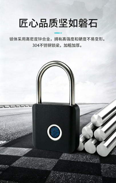 Cross-Border Wholesale Fast Fingerprint Recognition Smart Padlock Metal Anti-Theft Suitcase Lock Portable Identification Security Lock detail 11
