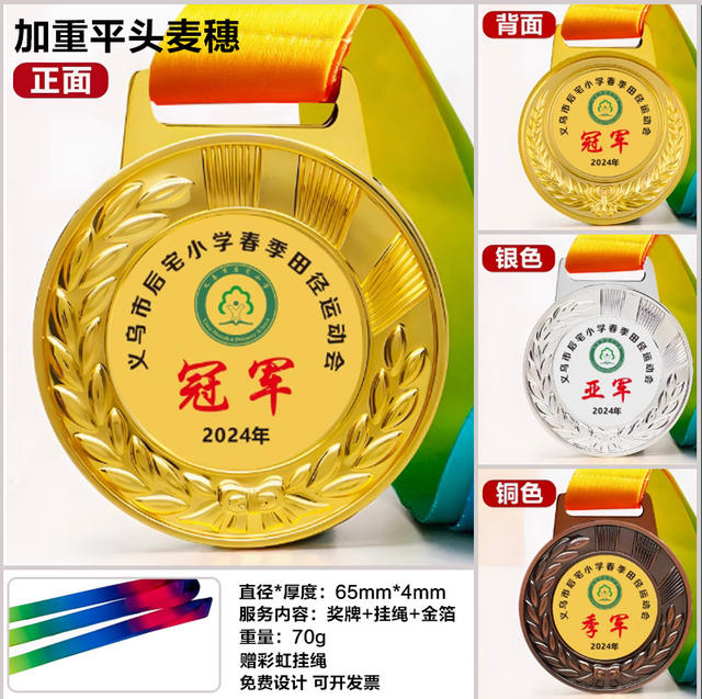 Universal Metal Medals for Competitions, Awarding Supplies, Conference Etiquette Prizes, School Sports Meet Medals detail 4