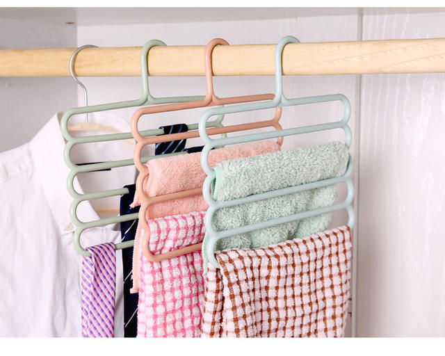 Household Pants Drying Rack Five-Layer Multi-Functional Storage Clothes Rack Wardrobe Space-Saving Multi-Layer Pants Rack Clothes Rack Wholesale detail 7