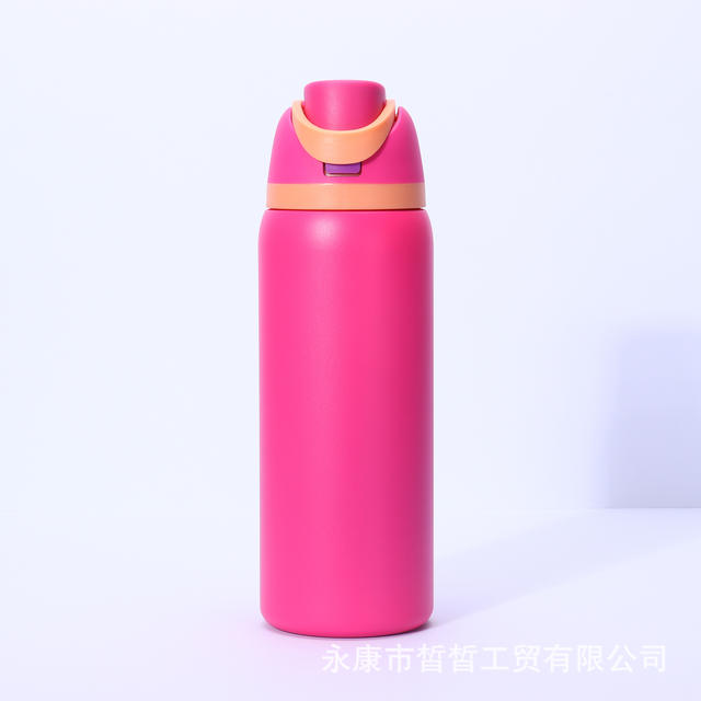 Cross-Border 304 Stainless Steel Thermos Cup, High Temperature Resistant, Anti-Fall Sports Water Bottle, Custom Large Capacity Portable Straw Water Cup detail 8