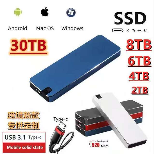 Cross-Border Foreign Trade Brand New Solid-State Mobile Hard Drive 4Tb Expansion Upgrade High-Speed Transmission M.2 High-Quality Hard Drive