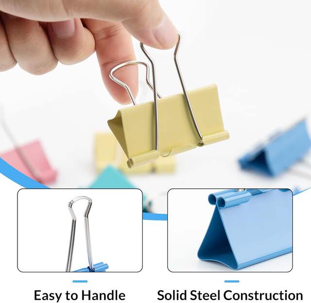 In-Stock Bulk Colored Long-Tail Clips for Document Binding, Loose-Leaf Folders, Office Metal Binder Clips, Student Stationery, and Test Paper Clips detail 1