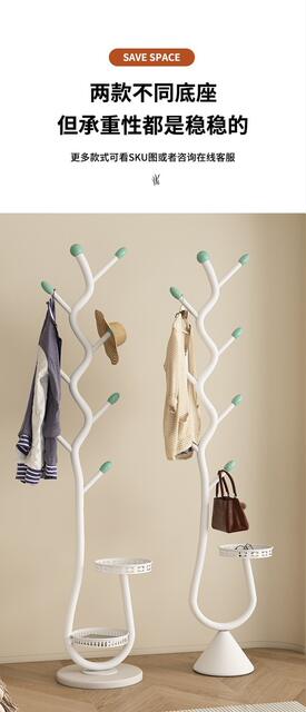Floor-Standing Clothes Rack for Home Use in Living Room and Bedroom, Light Luxury Entryway Coat Rack, Simple Cream-Style Bag Rack detail 10