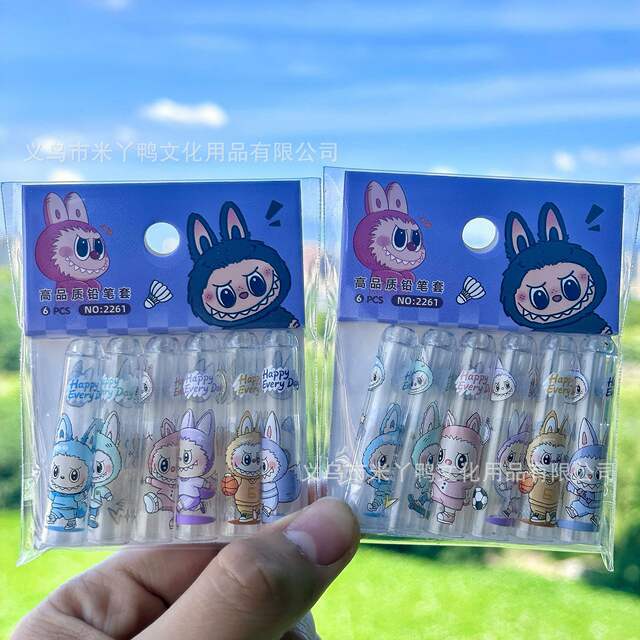 High-Quality Pencil Caps, Cute Stationery Accessories, Creative Gift for Primary School Students, 6-Piece Bagged Set detail 8
