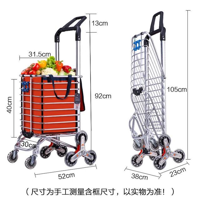 Reinforced Shopping Cart Stair Climbing Cart Household Folding Trolley Cart Portable Shopping Cart detail 8
