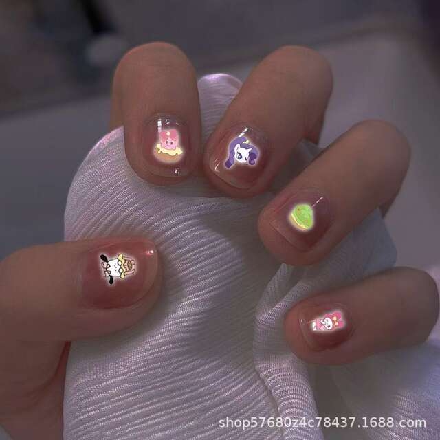 Glow-In-The-Dark Nail Stickers for Kidsren, Girls, Princesses, Wearable Nail Art Stickers, Luminous, Odorless Baby Toys, Cute Cartoon Nails detail 9