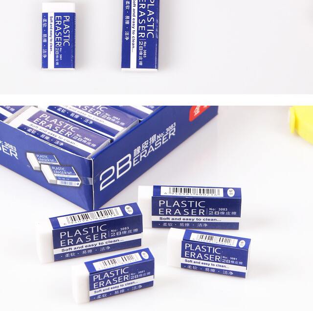 2B White Eraser Pencil Writing Large Eraser Rectangular Kidsren's Eraser Office Student Eraser Customization detail 11