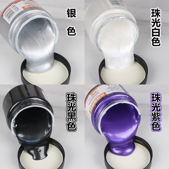 Pearlescent gold silver 300ml metallic paint wall painting hand painted pearlescent paint wholesale golden acrylic paint detail 8