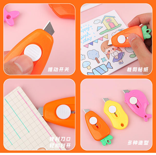 Casual and Portable Mini Utility Knife, Small Box Opener, Office Paper Cutting Express Knife, Kidsren's Cute Handmade Knife detail 6