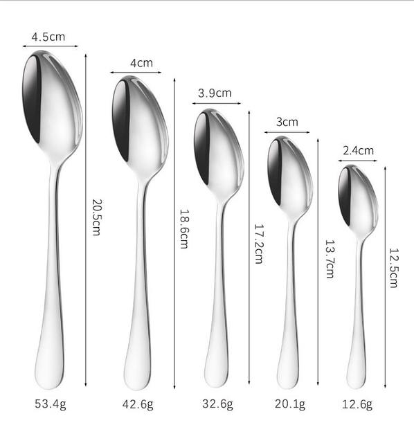 Stainless steel spoon household eating spoon spoon long handle dessert round spoon thickened 1010 hotel Western tableware wholesale detail 10