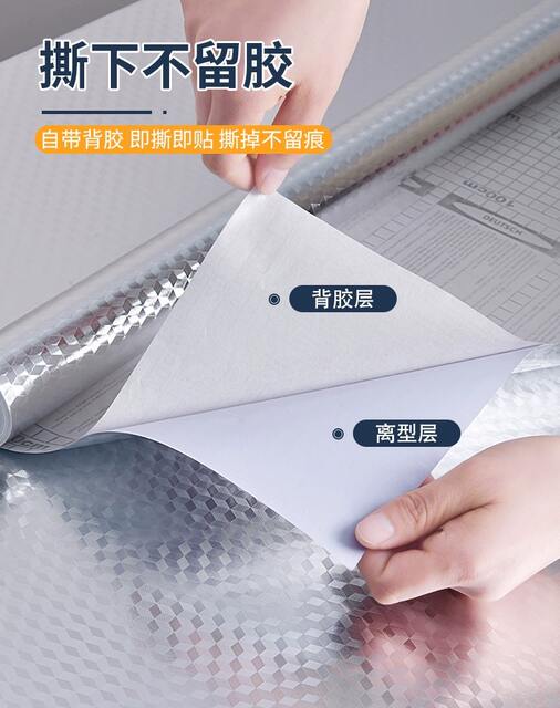 Kitchen Oil-Proof Stickers Fire-Proof and High-Temperature-Resistant Cabinets Waterproof and Moisture-Proof Self-Adhesive Wallpaper Tin Foil Aluminum Foil Paper Ugly Artifact detail 11