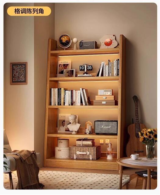 Solid Wood Bookshelf, Trapezoidal Pine Storage Rack, Household Children's Storage Unit, Wall-Mounted, Floor-Standing, Integrated Simple Storage Cabinet, Bookcase detail 11