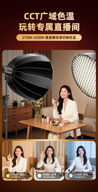 200W Live Streaming Fill Light, Professional Equipment for Streamers, Complete Set of Professional Live Broadcast Room Spherical Beauty Lighting for Photography and Shooting detail 6