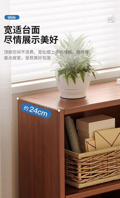 Bookshelf Storage Rack Simple Floor-Standing Wall-Mounted Storage Cabinet Rental House Multi-Layer Living Room Home Bedroom Small Bookcase detail 7