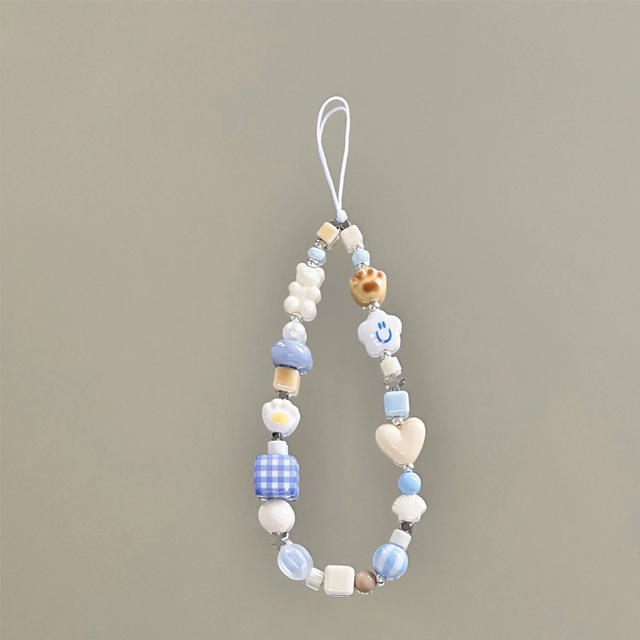 New Cross-Border Sweet Style Phone Lanyard with Fresh Beaded Design, Personalized Phone Chain, Ccd Camera Portable Accessory detail 3