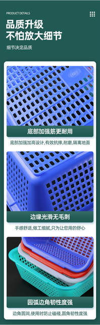 Thickened Rectangular Plastic Draining Basket, White Sorting Basket, Plastic Vegetable Washing Basket, Fruit and Vegetable Basket detail 6